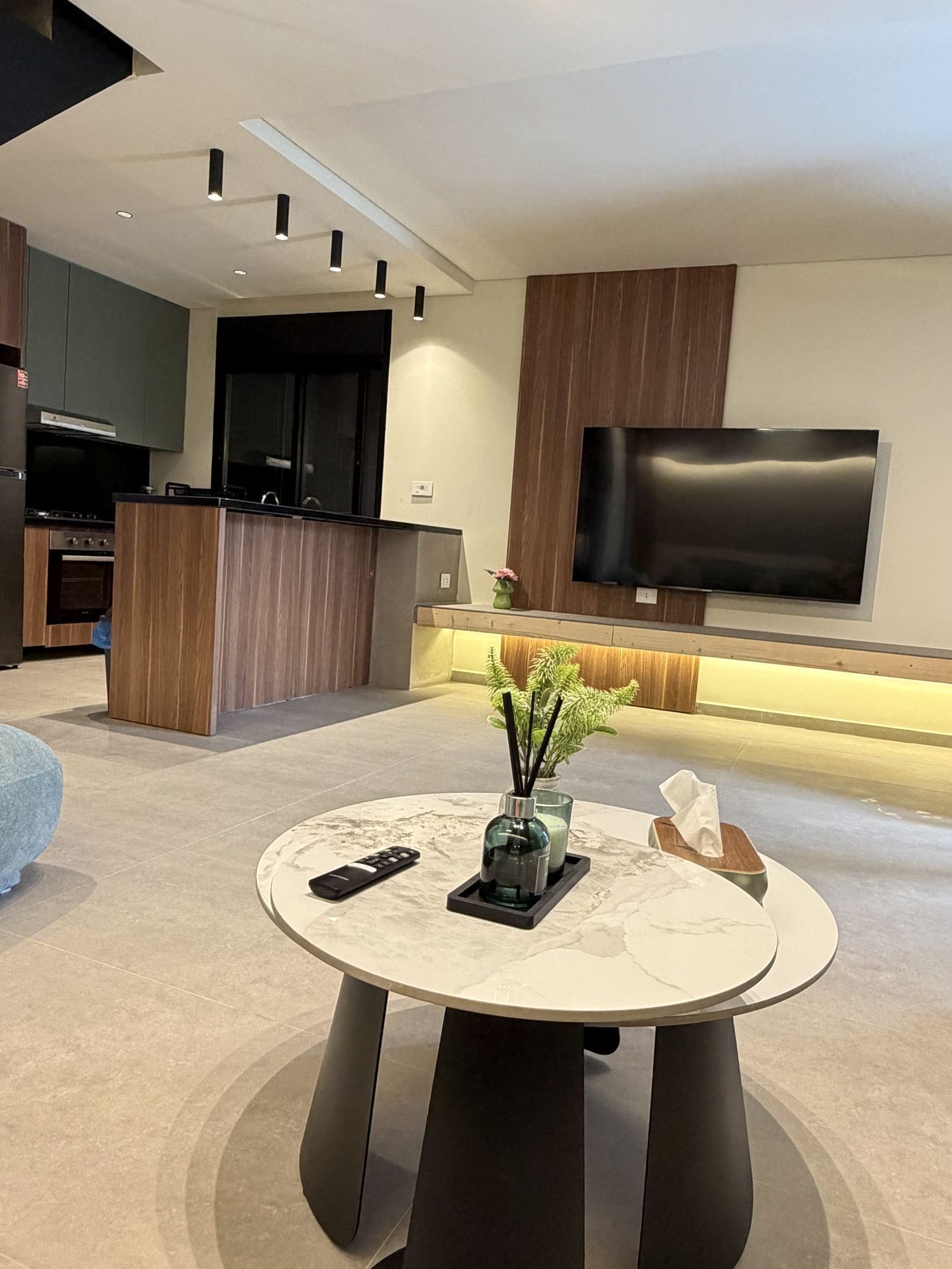 SkyLoft 2 open living area and kitchenette