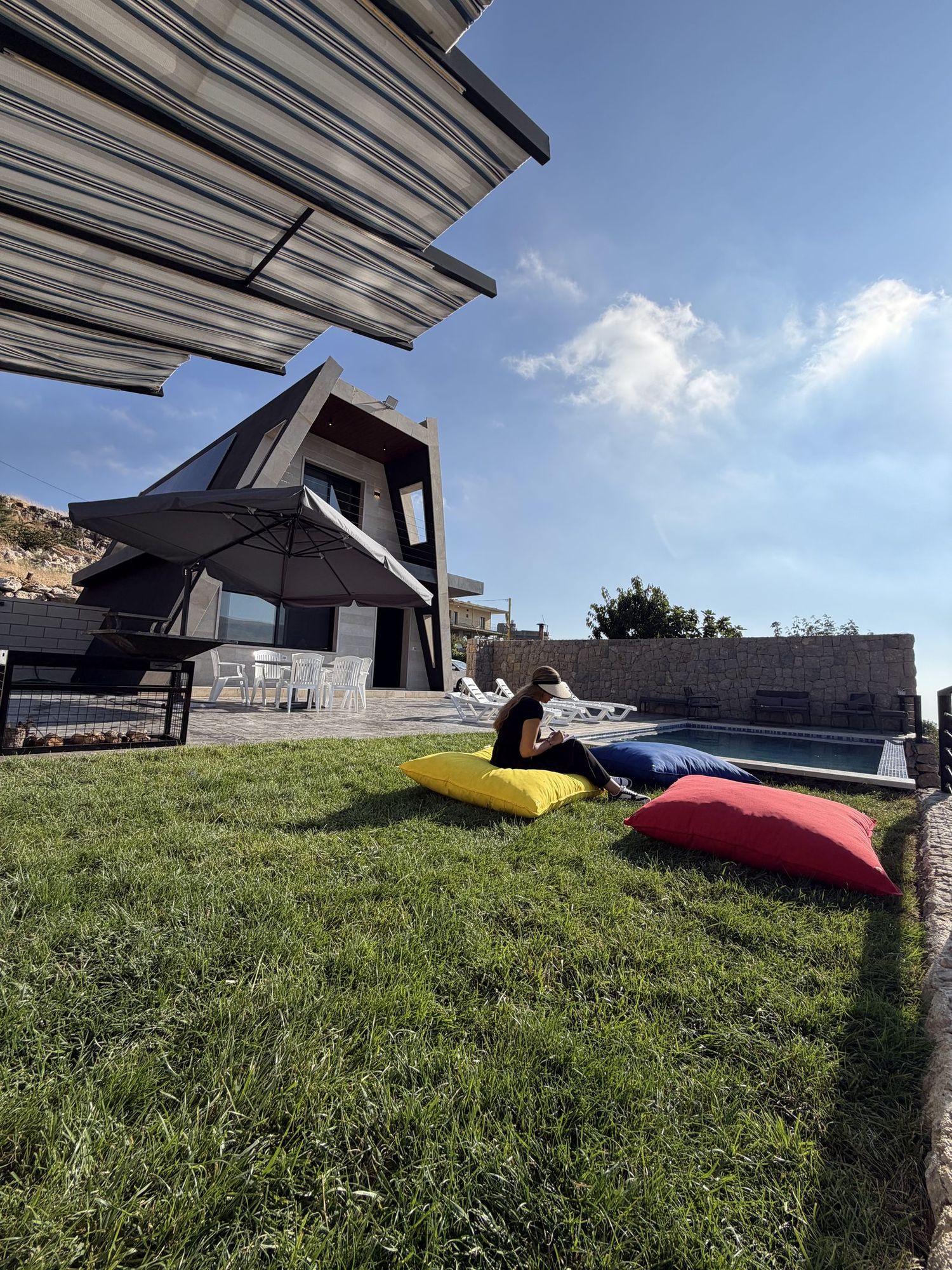 Lawn and terrace at SkyLoft, Tarchich